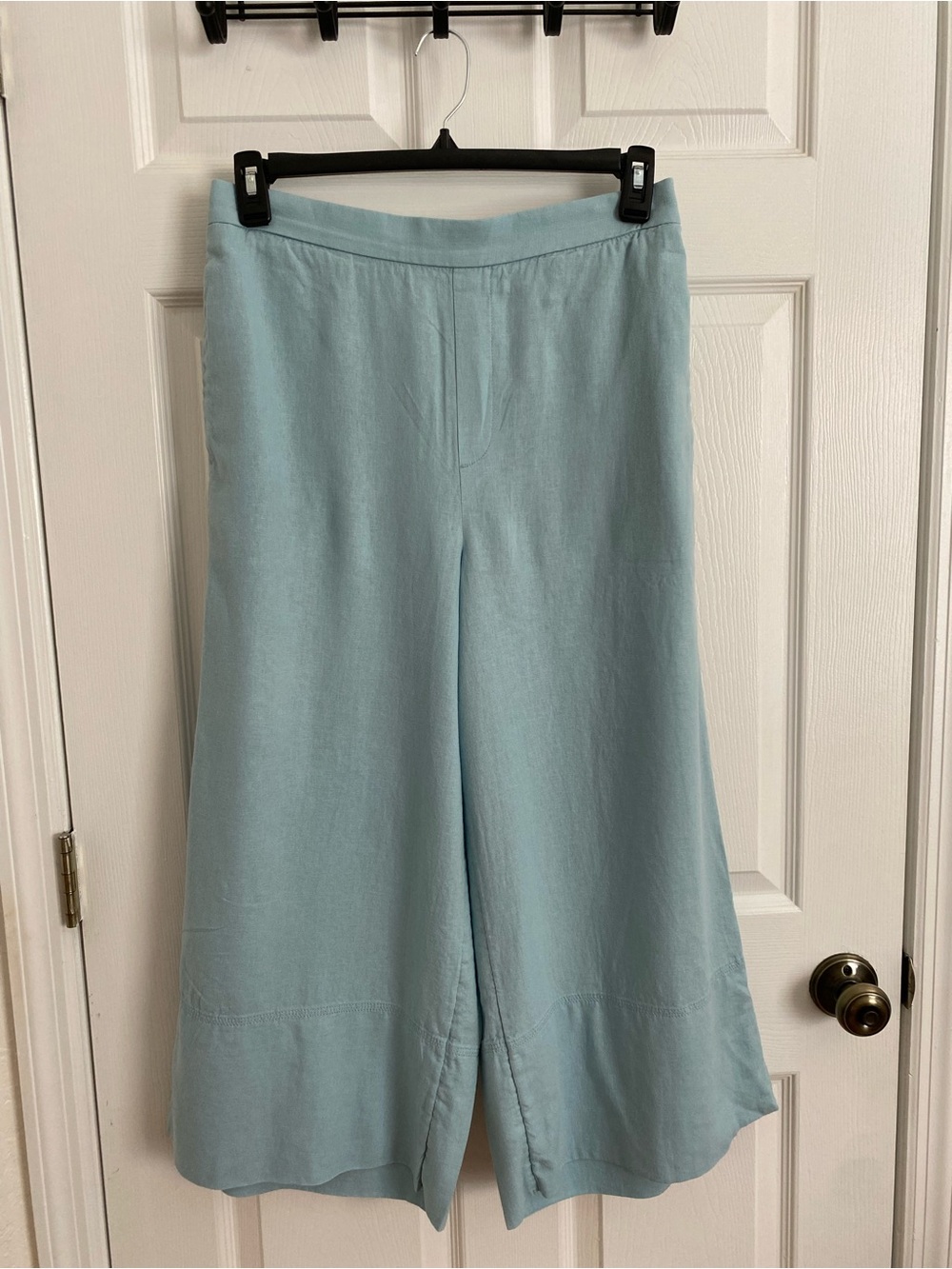 Banana Republic Wide-Leg Cropped Linen Blend Pants – Size M – Light Blue